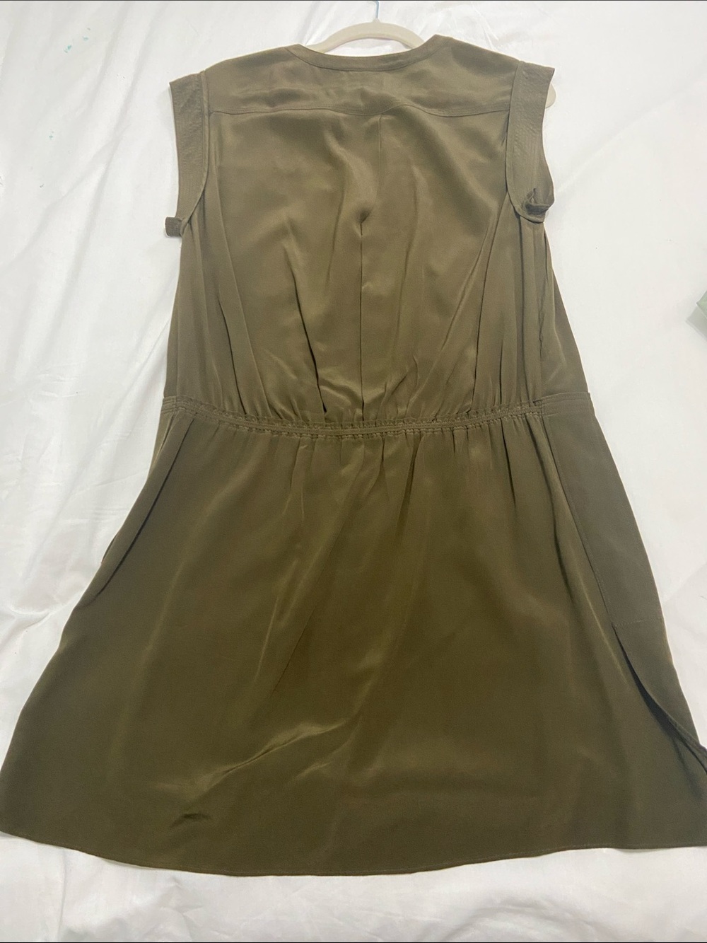 A.L.C. Olive Green Sleeveless Tie-Waist Mini Dress - Picture 4 of 4